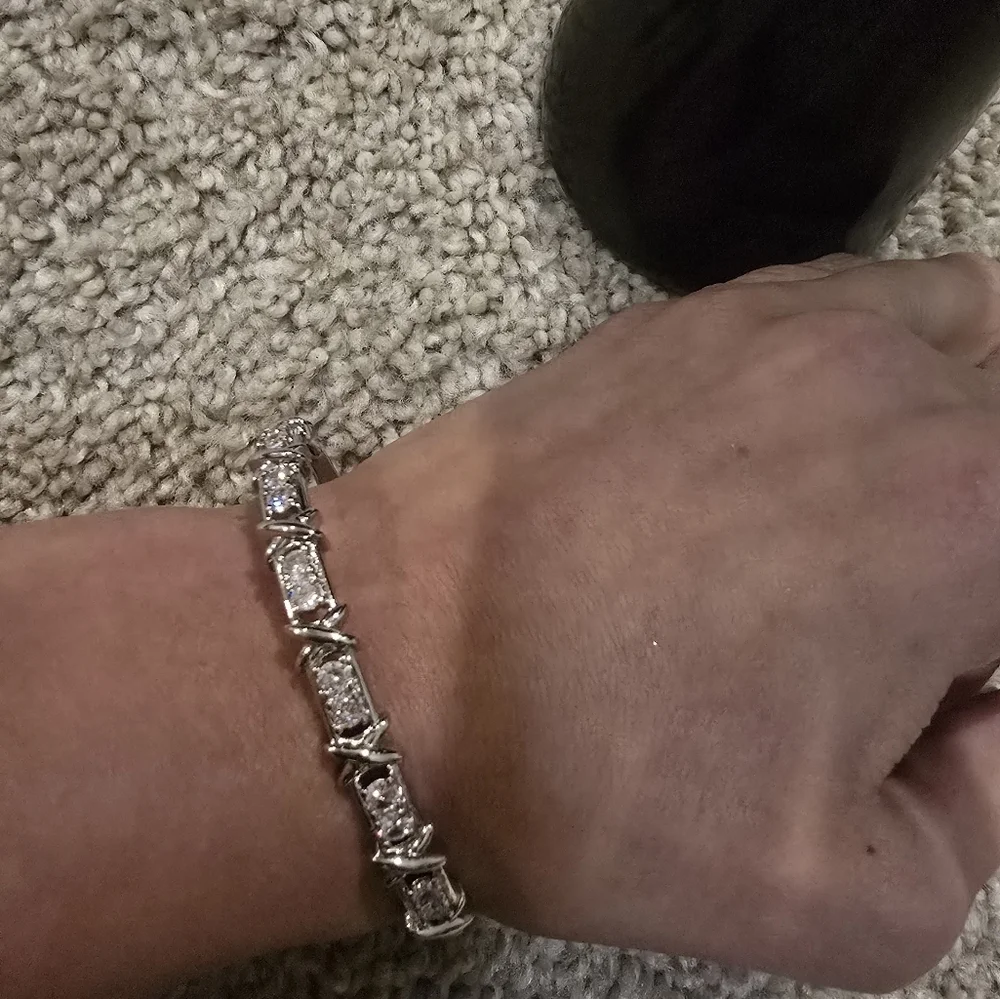 21kwgp Dubai Jewelry Elegant Silver Bracelet for Women